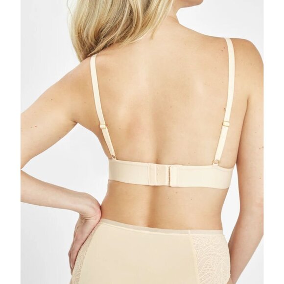 NWT LIVELY Toasted Almond Sheer Plunging Lace Triangle Bralette Bra, Size S - Picture 3 of 15